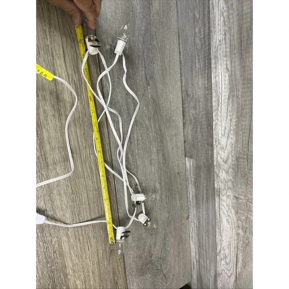 Ting Shen 6 Light String Replacement Cord White OS Excellent C7 Village Clips‎